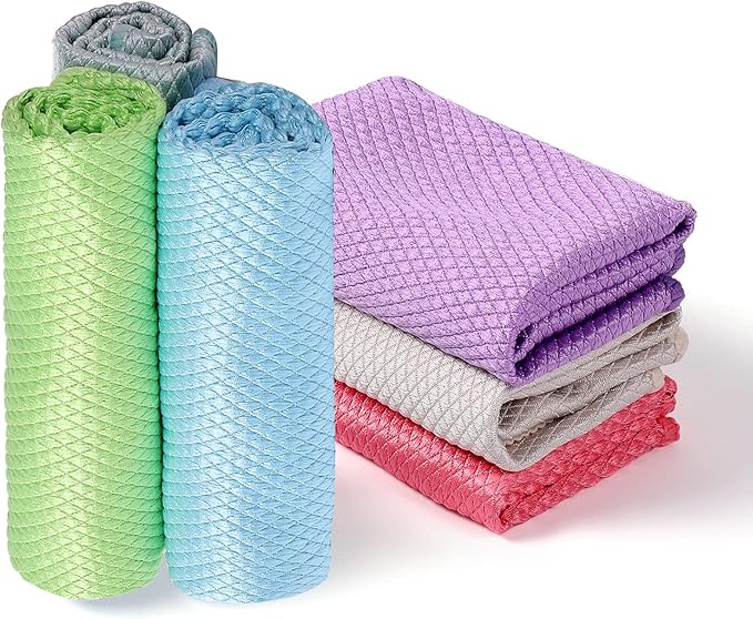 6 Pack Easy Clean Fish Scale Nanoscale Cloth, Fish Scale Microfibre