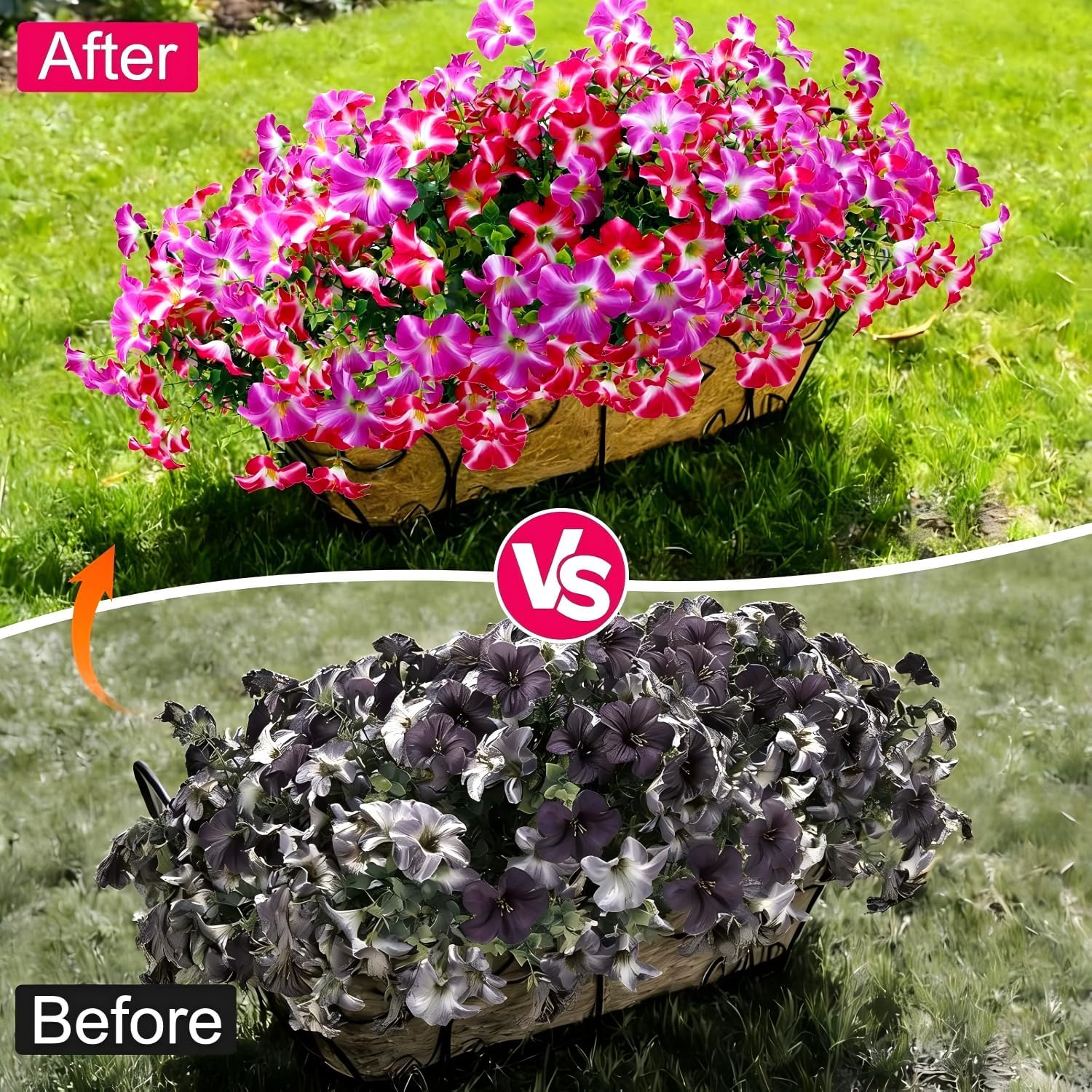 Artificial Petunia Flowers Outdoor, 8 Bundles UV Resistant Faux Plants image 5