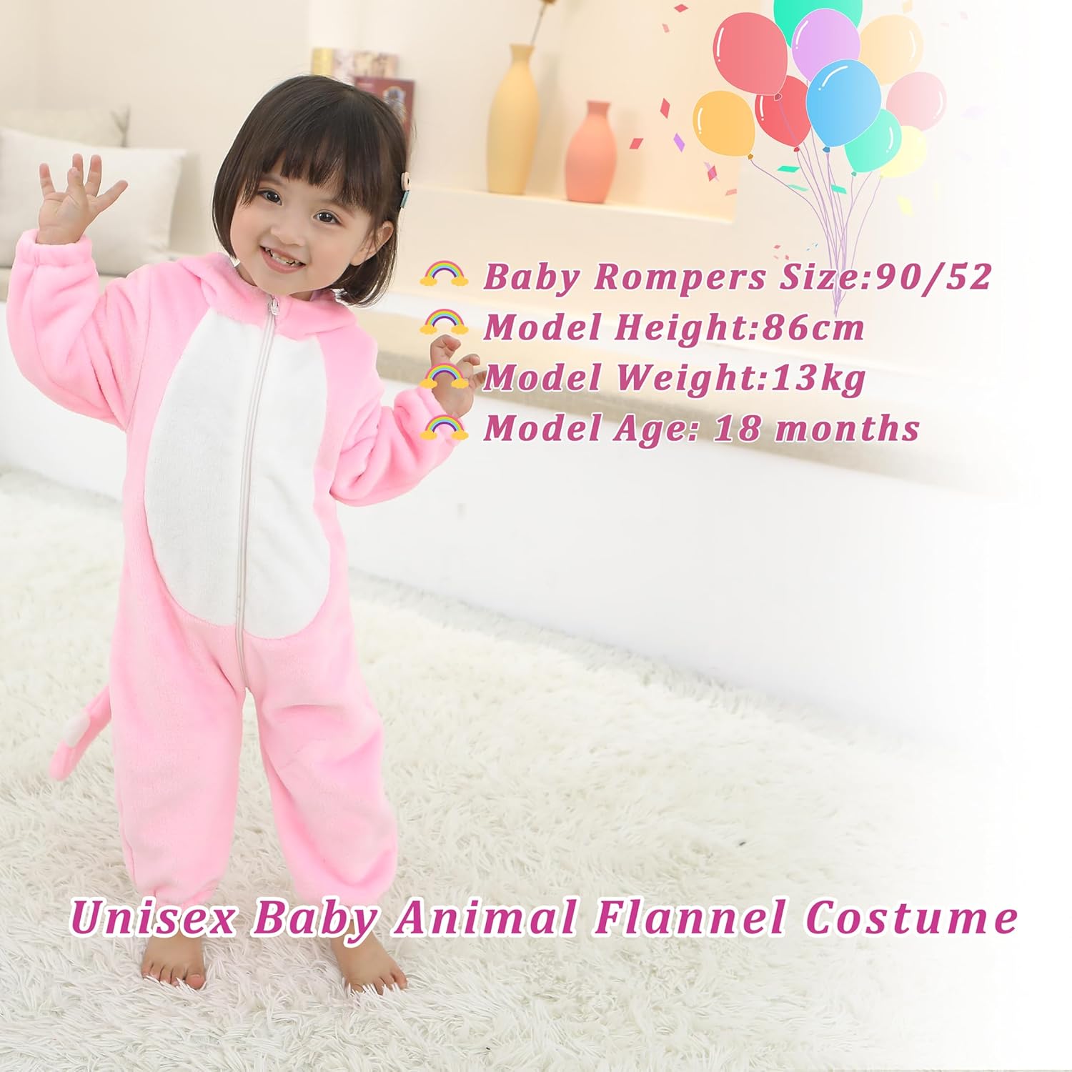 TONWHAR Dinosaur Costume for Toddlers, Baby Animal Romper Halloween Dress Up Onesie for Boys Girls - Image 6