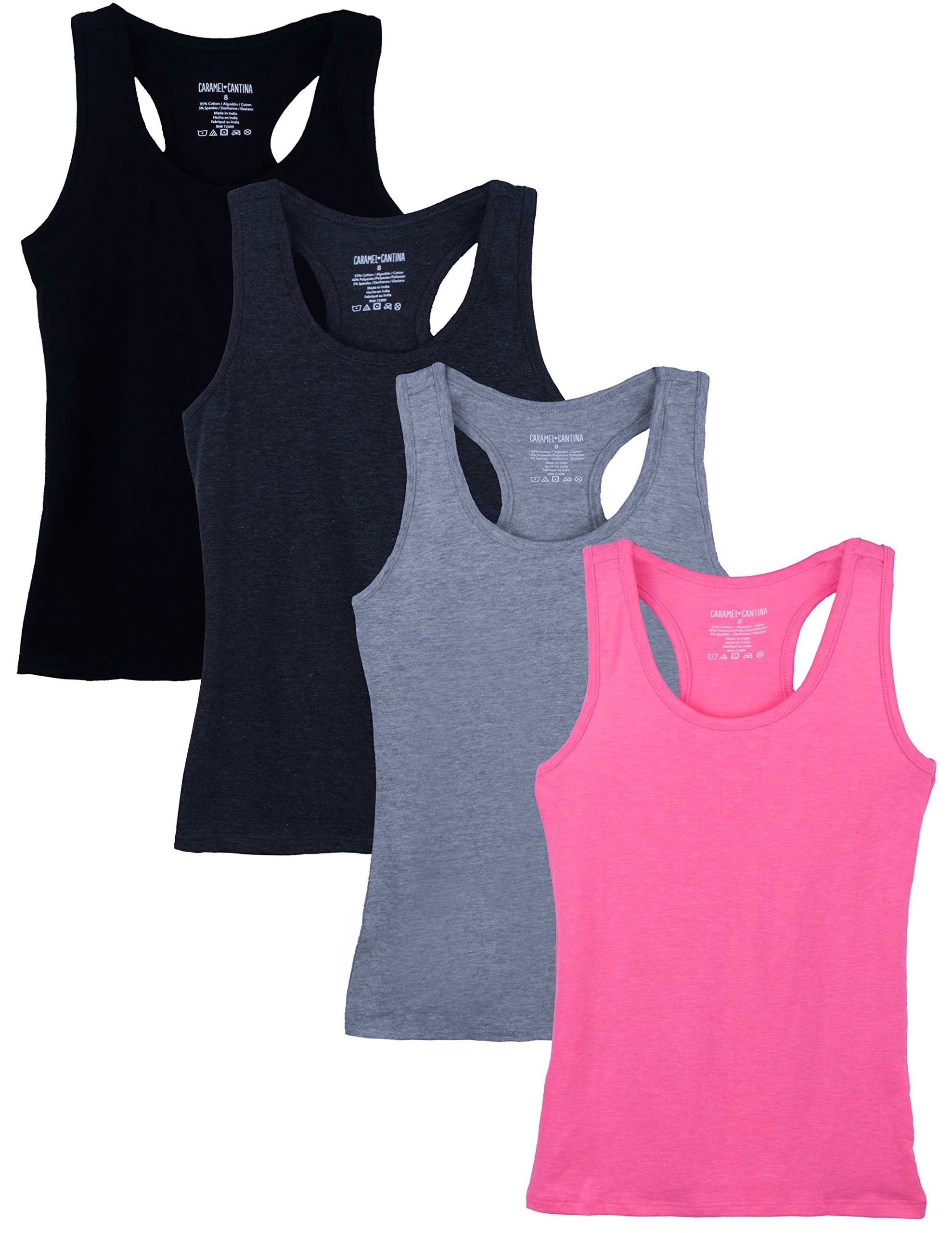 Big Girls 4 Pack Racerback Tank Tops