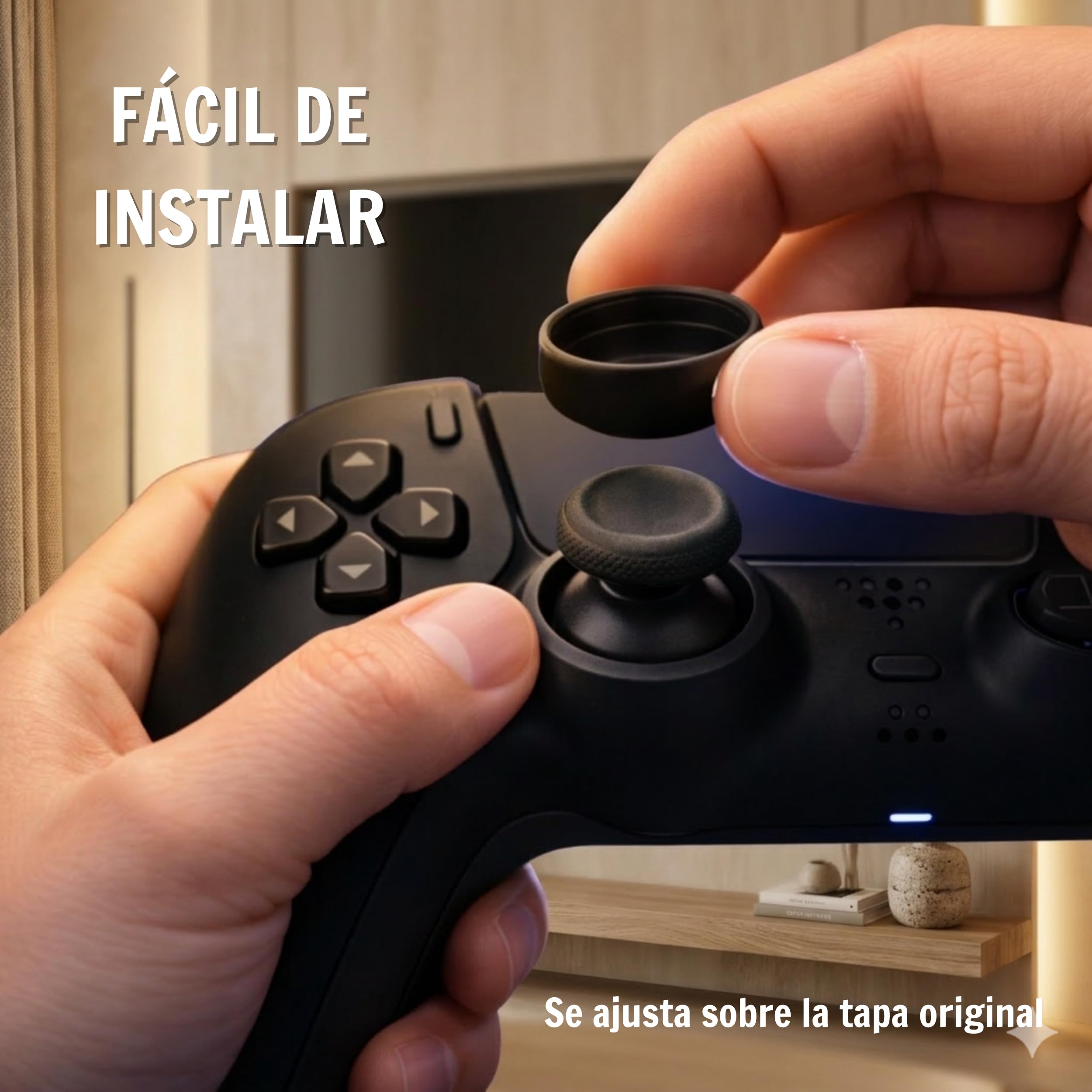 MME Protector Joystick Compatible con Mando PS5 PS4 Xbox, Funda Joystick PS4, Grips Mando Play 4, Accesorios PS5, Joystick ps5, Agarres para el Pulgar para PS4 (Negro)