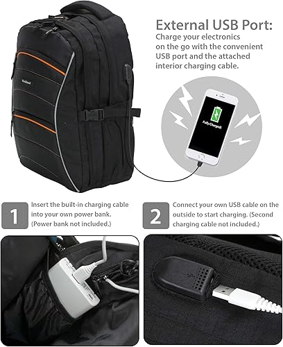 Miniatura 7 de Rockland Smart Gear - Mochila USB para laptop, color negro, grande, Negro -, Smart Gear - Mochila USB para portátil
