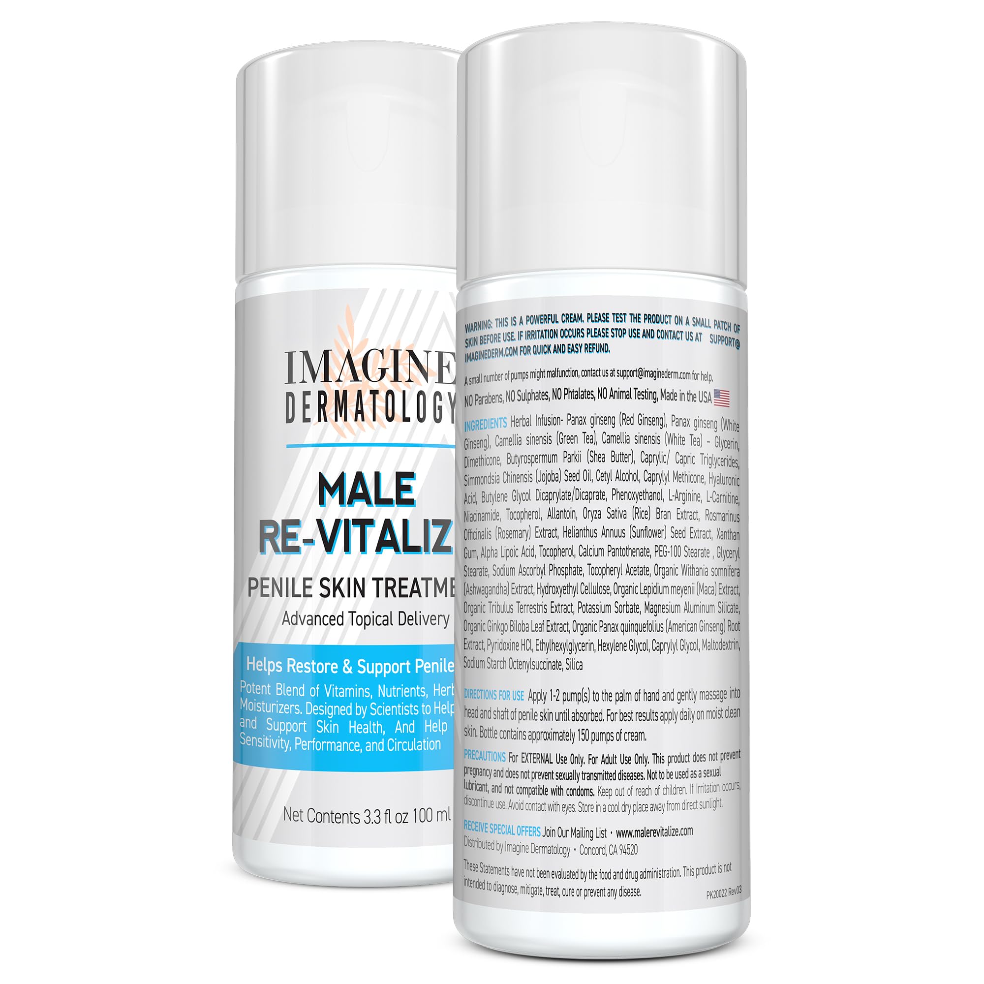 Imagine Dermatology Original Male Re-Vitalize Penile Health Relief Cream Soothe Protect Irritated Chaffed Skin TSA Compliant Size (3.3fl oz/ 100ml) : Buy Online at Best Price in KSA