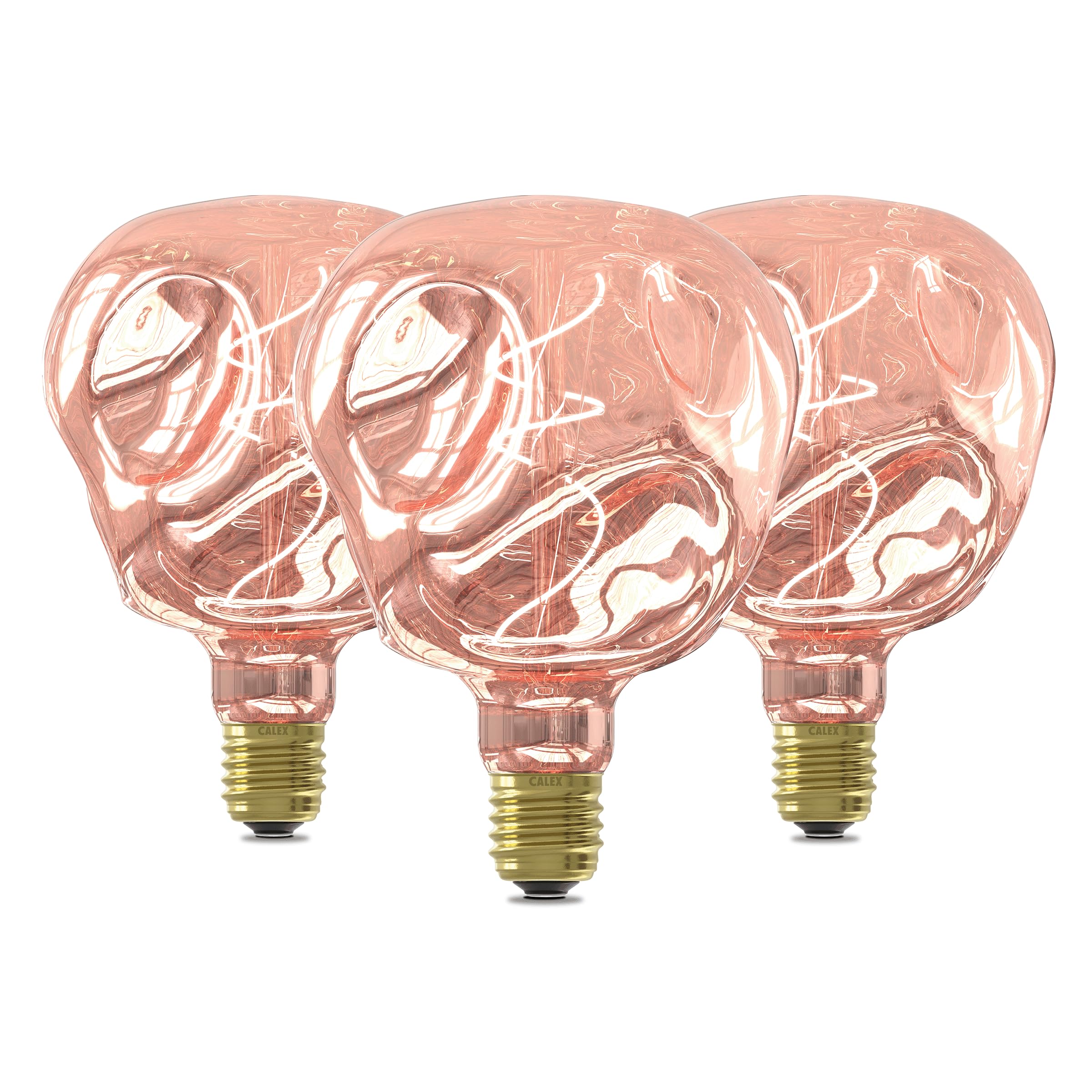 CALEX XXL LED Lampe E27, Rose, Filament, 70lm, 1800K Warmweißes Licht, 3er-Pack