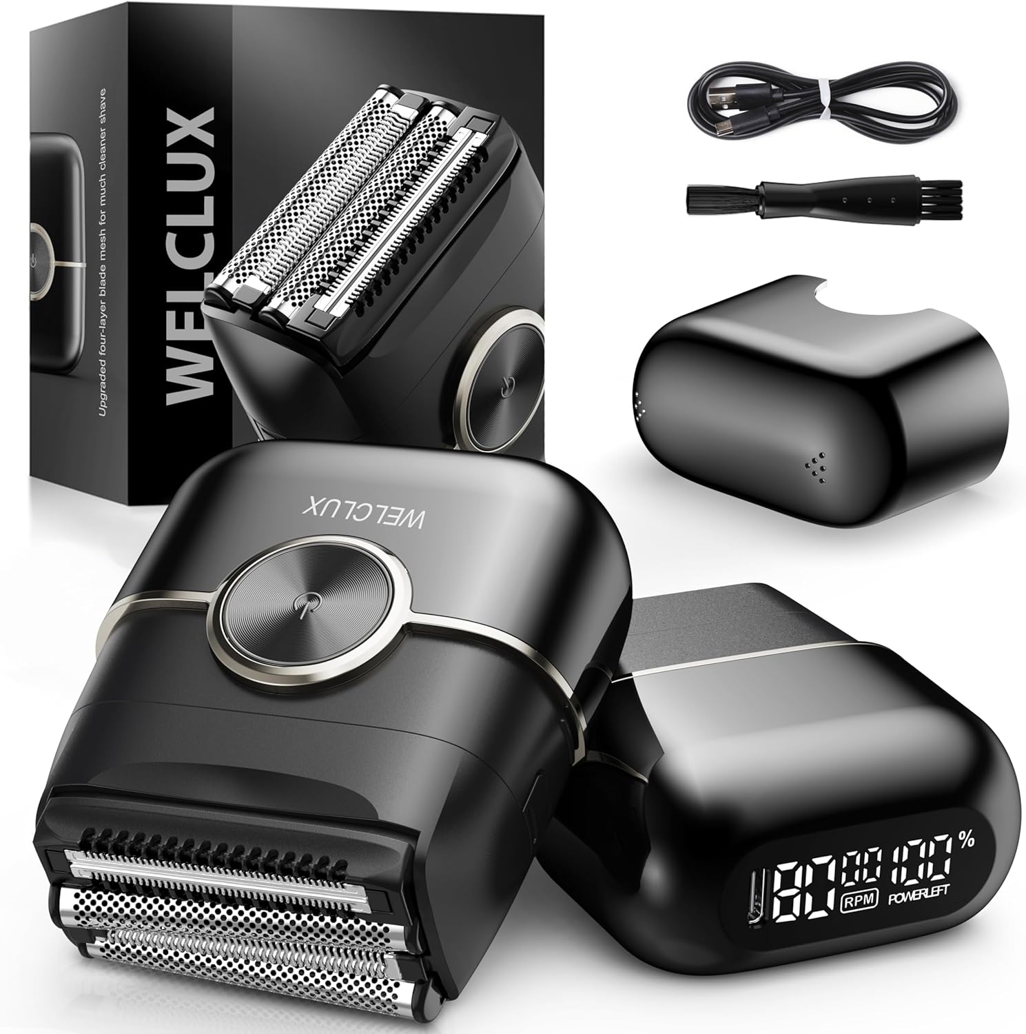 Electric Foil Shavers for Men: Upgraded Mini Electric Razor with 4 Floating Blades