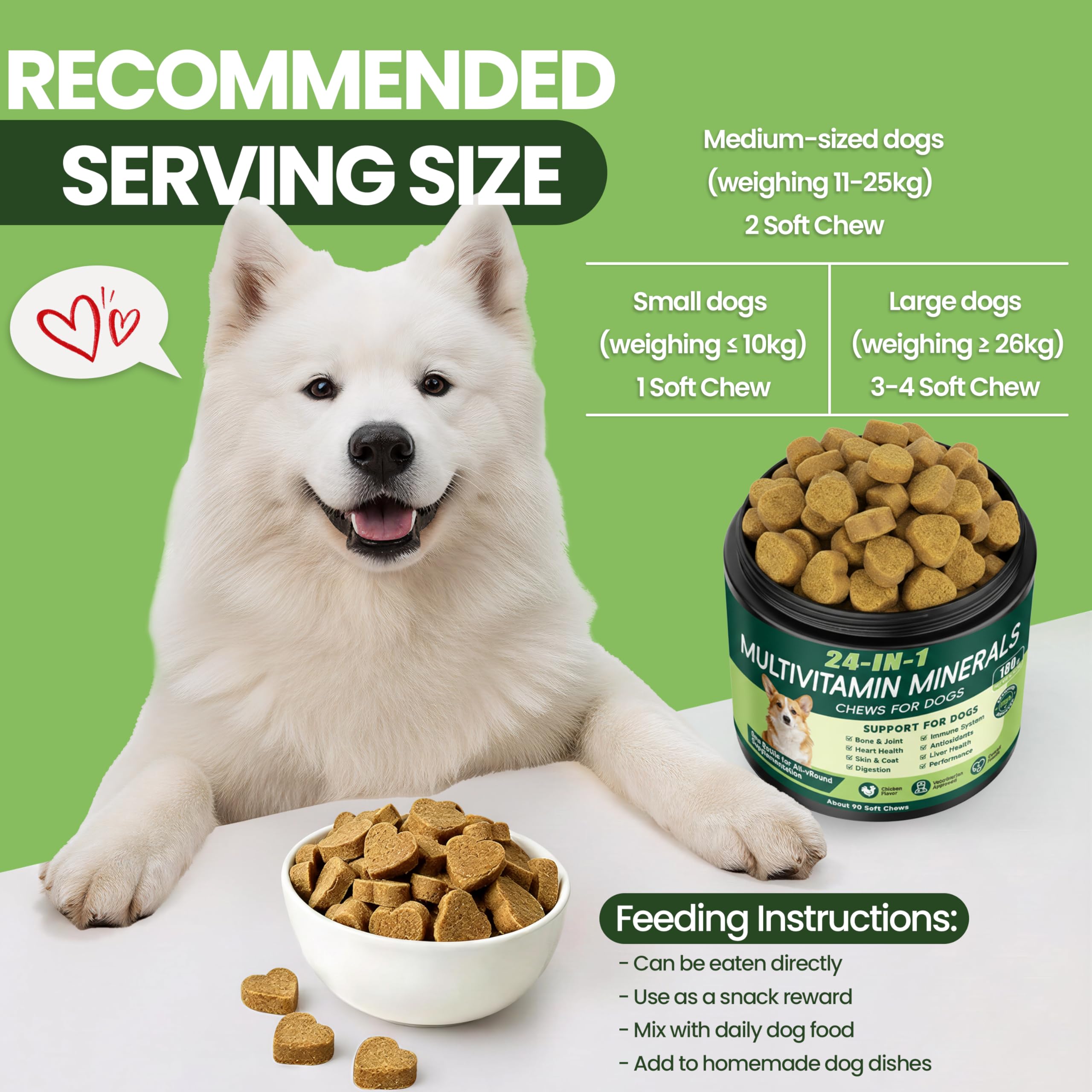 24-in-1 Dog Vitamins and Supplements, Dog Multivitamin Chewable for All Dog — Amazon image 6