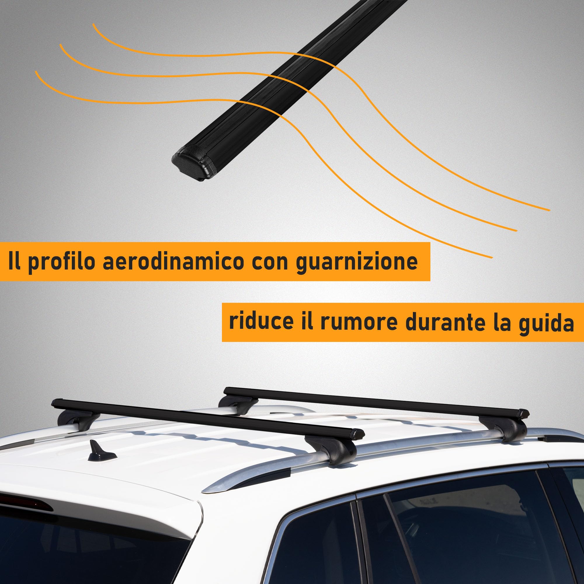 CHROMEMASTER Portapacchi da Tetto, Barre Tetto; Compatibile con Ford Kuga 2013-2019; Per il Trasporto di Box da Tetto, Portabiciclette, Scala | Struttura Leggera e Resistente in Alluminio