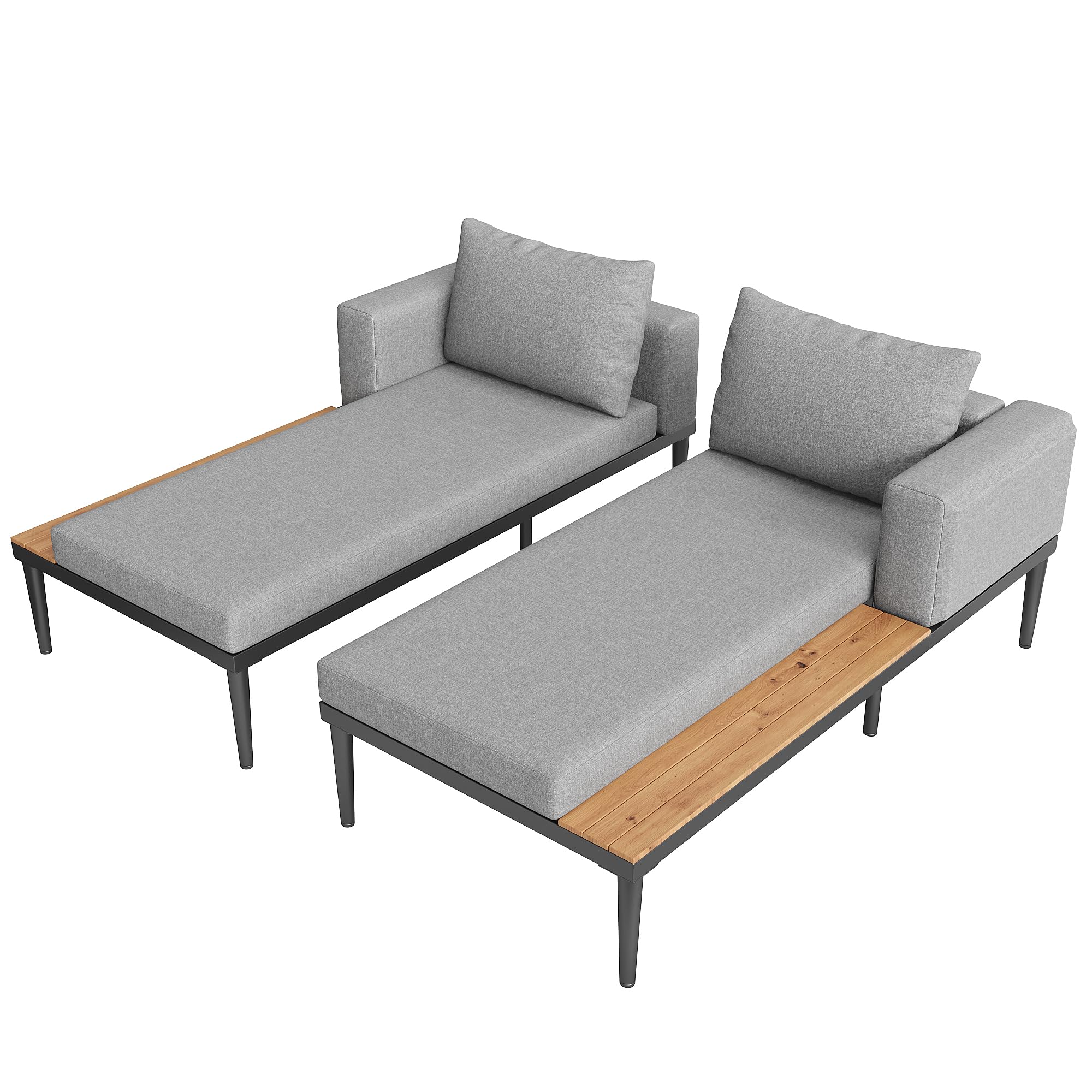 Lit de jour pour patio d'extérieur, lit double, chaise longue d'extérieur, multifonctionnel, imperméable, avec étagères, pour patio, jardin et balcon