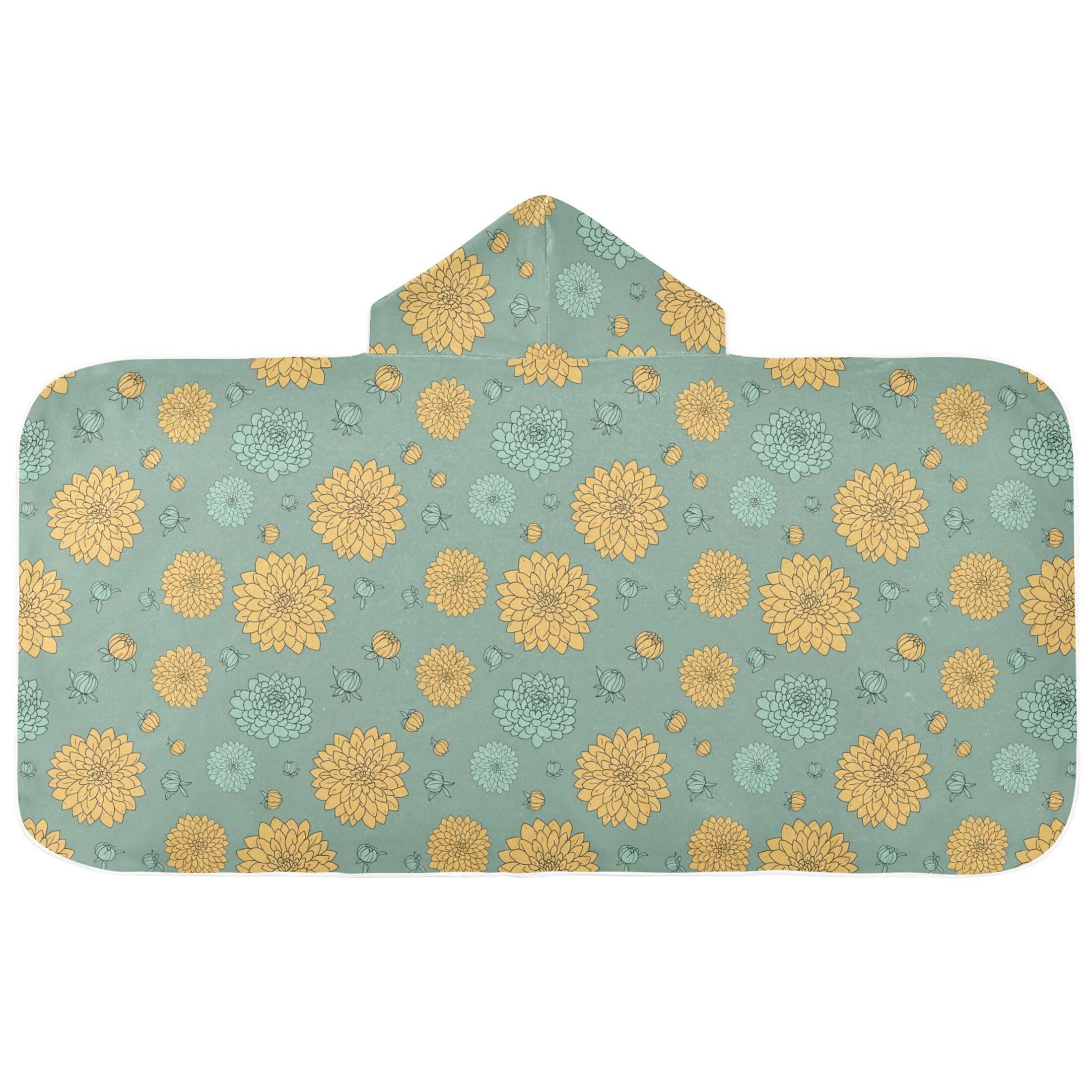Fuauuyl Floral Hooded Baby Bath Towel Soft & Breathable Towel for Newborns Infants Toddlers, Nursery Essential