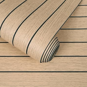 CHIHUT Light Brown Slat Wood Wall Panels Peel and Stick 3D Flexible Wooden Panels for Interior Wall Decor 12"x79" Self Adhesive Removable Thick Foam Vinyl Wall Paneling for Farmhouse TV Background