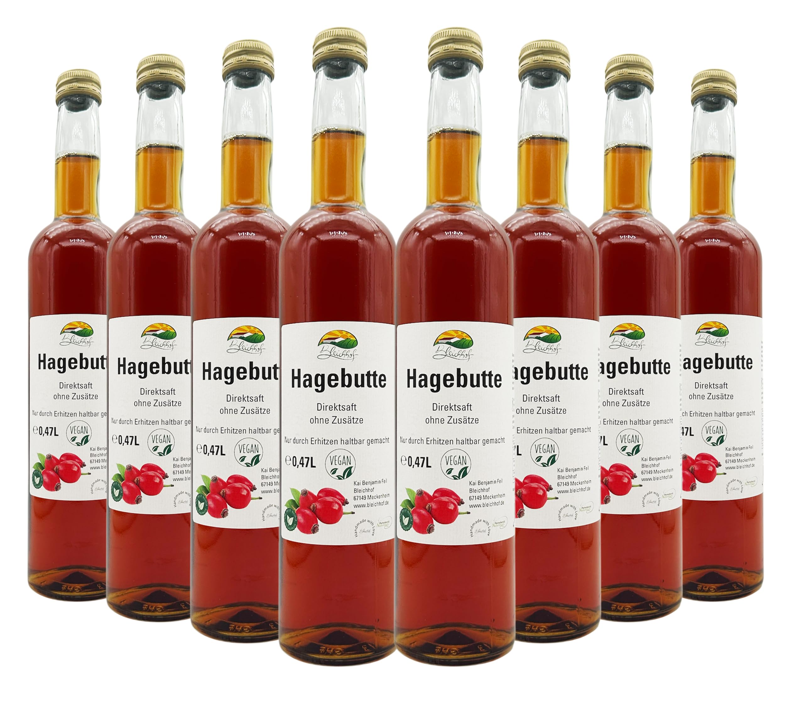 BLEICHHOF® Hagebuttensaft - Direktsaft, vegan (8x0,47l)