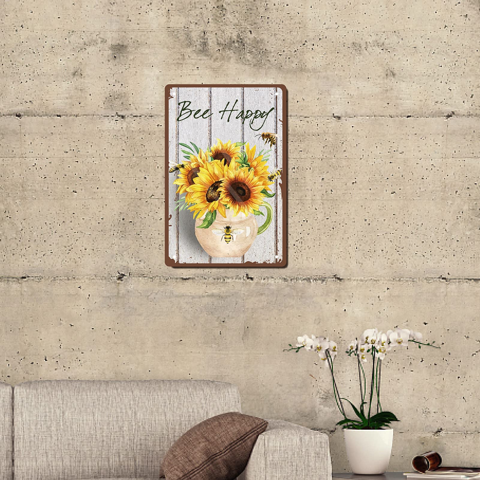 CREATCABIN Girasoli Goditi Le Piccole Cose Targa Metallo Vintage retrò Decorazione Parete Metallo Decorazione Arte per La Casa Giardino Cucina Bar Soggiorno Ufficio Garage Poster Targa 12 x 8 Pollice
