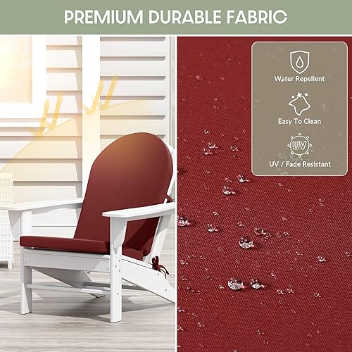 Miniatura 3 de WestinTrends Adirondack - Cojín para silla mecedora, resistente a la intemperie, con respaldo alto, color rojo