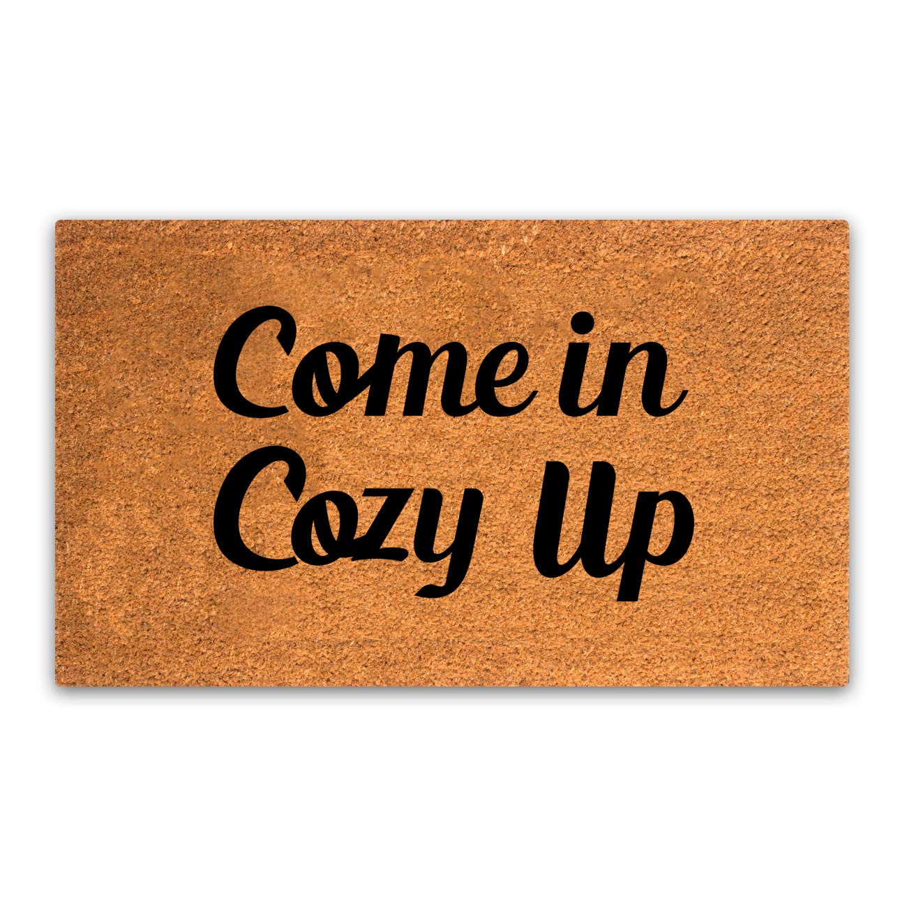 PLUS Haven Coco Coir Home Entrance Door Mat – 17.5" x 30" Come in Cozy Up Welcome Mat – Heavy-Duty Natural Fiber Doormat for Indoor & Outdoor Use