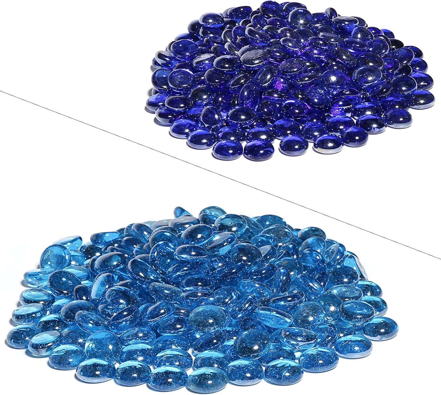 Hisencn Bundle of 1/2 inch 20 Pounds Fire Glass Beads for Fire Pit, Fireplace, Fire Bowls, High Luster Tempered Glass Rocks Pebbles, Decorative Vase fillers