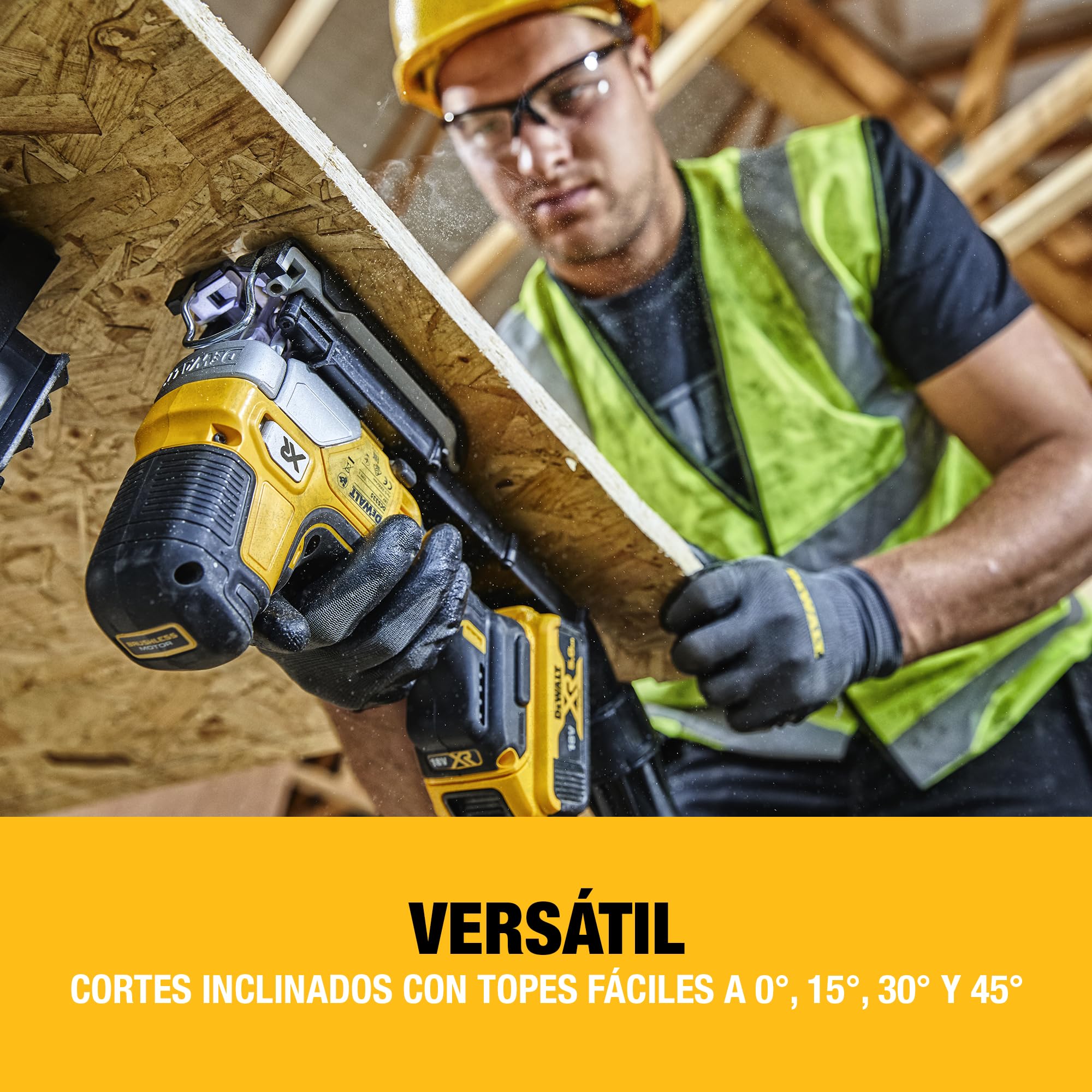 DEWALT Sierra caladora Motor Brushless 18 V XR con empuñadura, solo herramienta, DCS335N-XJ