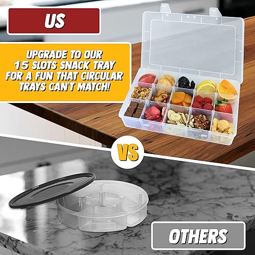 Miniatura 2 de Skywin Bandeja de aperitivos  Recipientes cuadrados divertidos y funcionales  Caja de aperitivos fácil de usar y limpiar, fomenta una alimentación