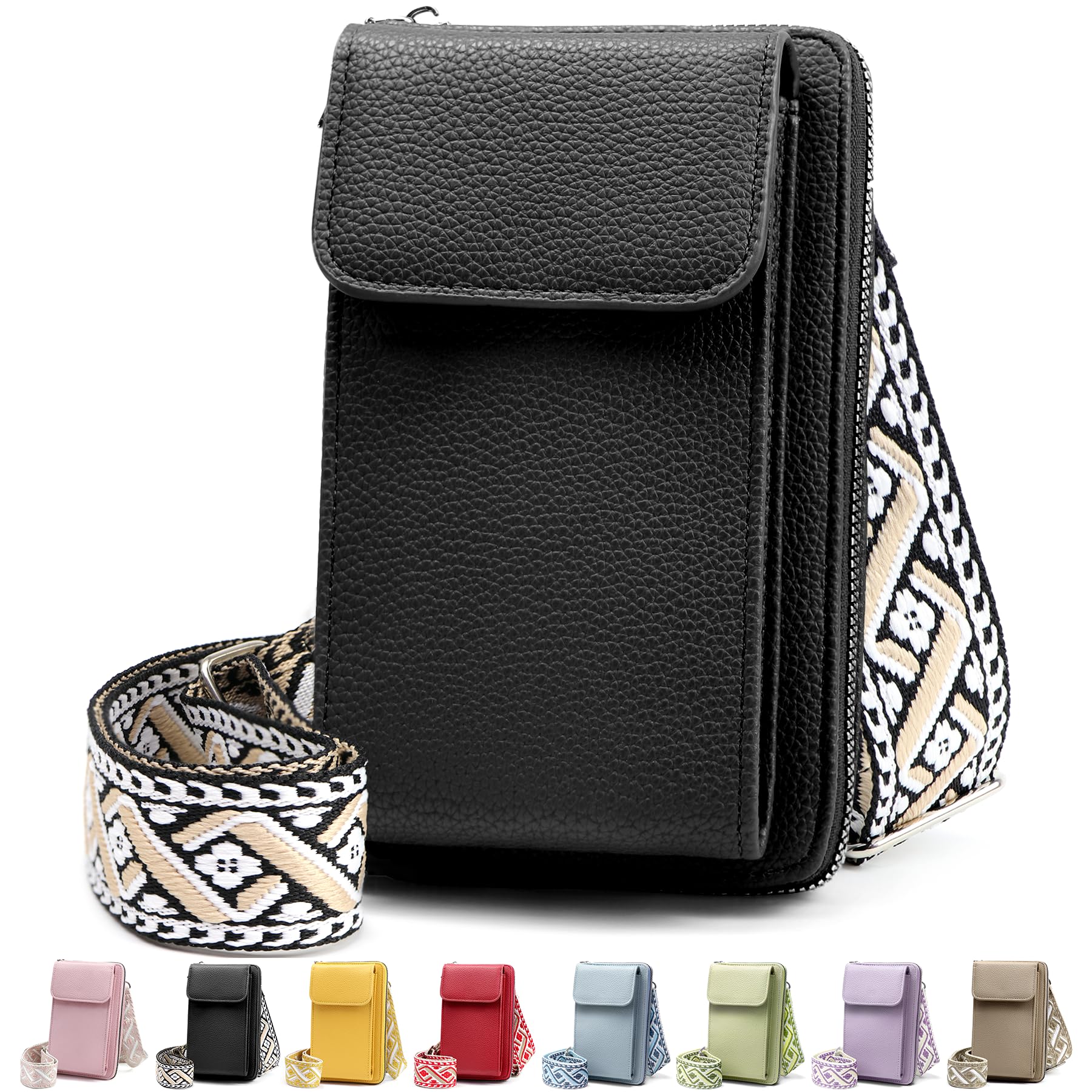 Small Crossbody Bags for Women PU Leather Phone Purse Cross Body Bag for Woman Phones 7 Inches