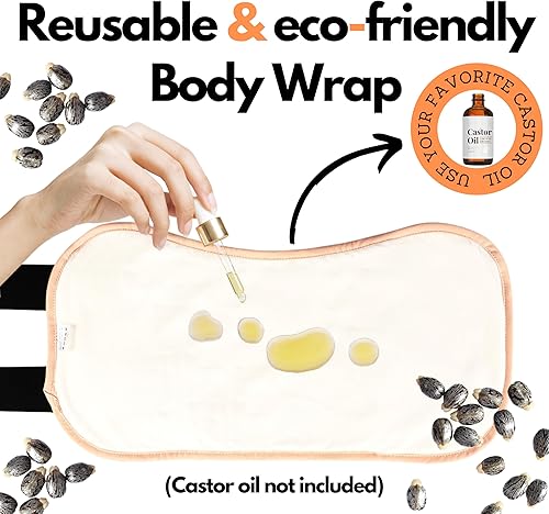 Miniatura 5 de Paquete de aceite de ricino, paquete de aceite de ricino, algodón orgánico, paquete de aceite de ricino para desintoxicación hepática, kit de aceite