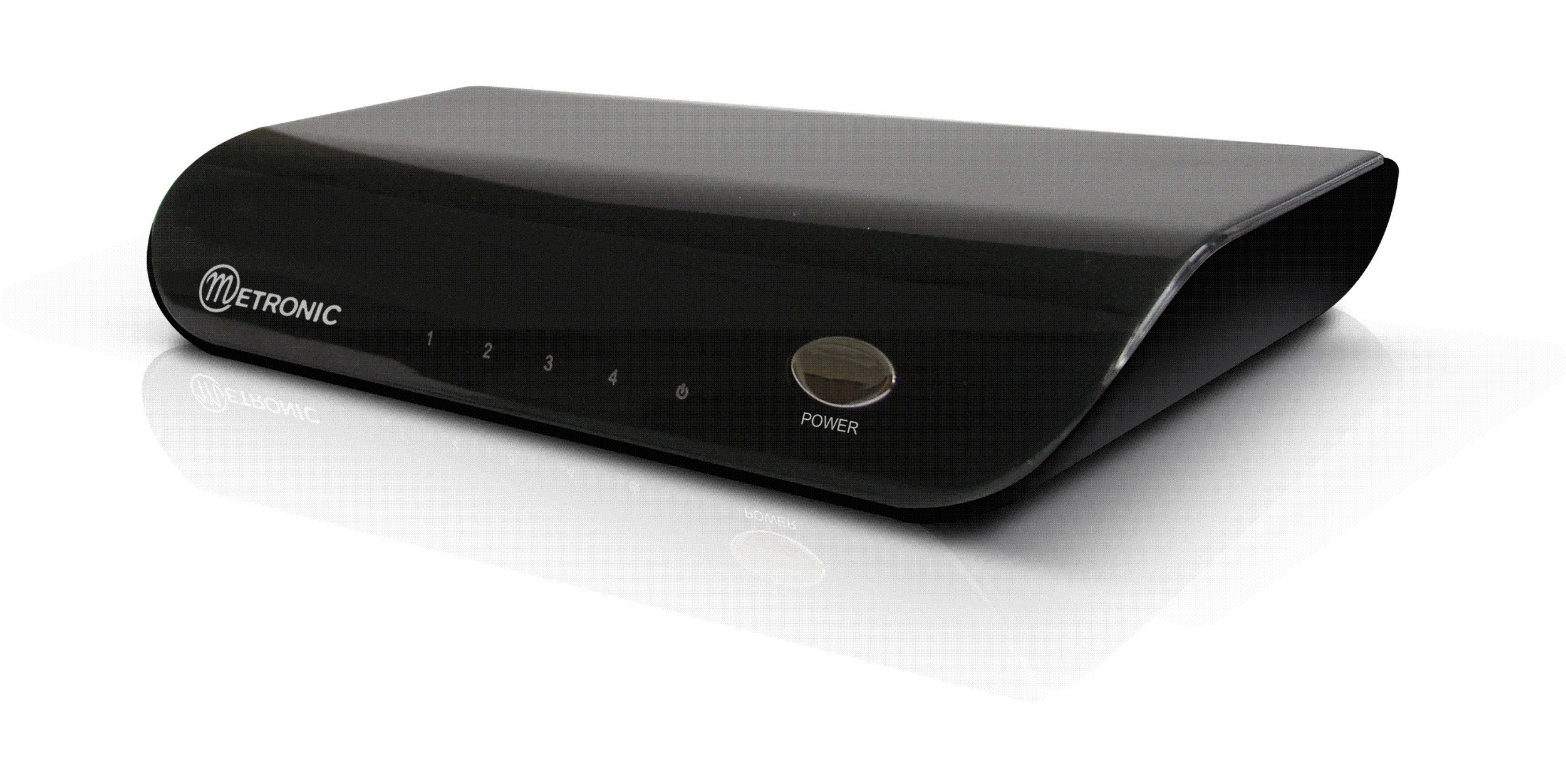 Metronic 420020 - conmutador hdmi con 4 Puertos y Mando a Distancia, Color Negro.