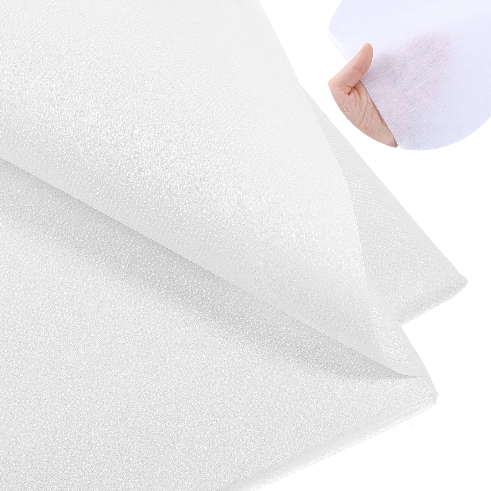 3 x1 Meters Iron On Interfacing Fabric for Sewing, Fusible Interfacing Fabric, White Non Woven, Medium Weight, Single Sided Iron On Interfacing-Fabric for Sewing, Quilting, Crafting, Dress Making