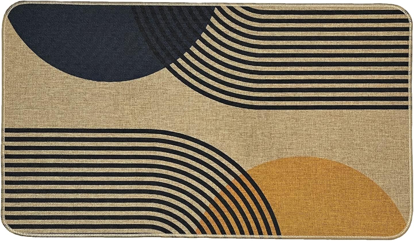 Boho Door Mat Indoor Entrance Welcome Outdoor Doormats Mud Room Entry Rug - Non-Slip Rubber Mat Low Profile Dirt Trapper - Bohemia Sun, 17x30 inch