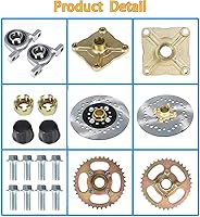 Vista 6 de WFLNHB Kit de eje trasero en vivo 32 Buje de rueda de disco 428 Reemplazo de piñón para Go Kart ATV Quad Drift Trikes