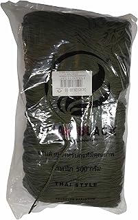 Tre Sfere il Cordoncino Swan Black Thai Verde Militare per confezionare Borse Artigianali e Pochette Fai da Te all' Uncinetto o con Ferri da Maglia per Realizzare i Tuoi lavori Hand Made