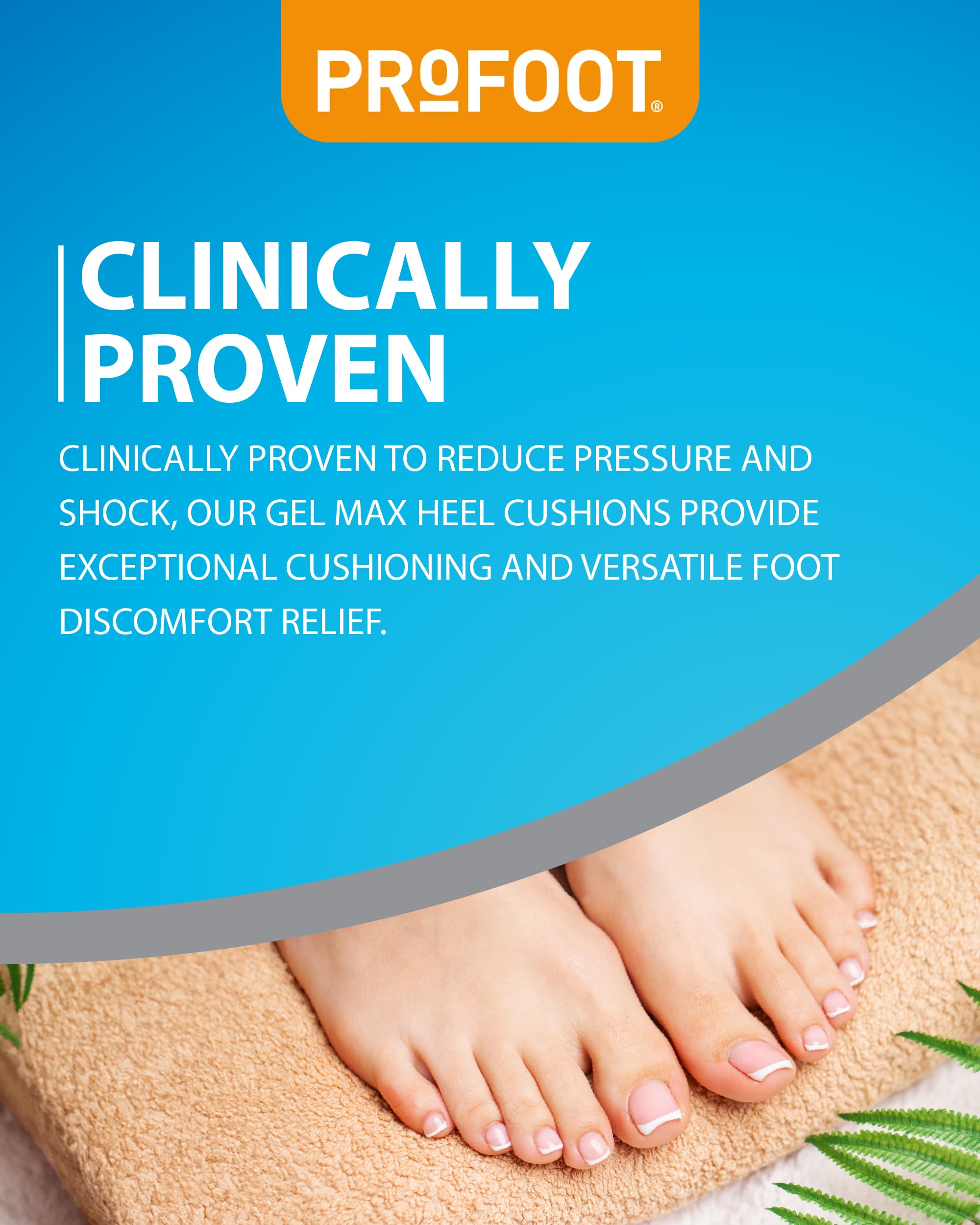 Profoot Gel Max anty-zmęczeniowe poduszki na pięcie dla kobiet, żelowe poduszki wkładka, zapalenie powięzi podeszwowej, ból pięty
