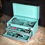 AmazonBasics 2-Drawer Poitrine de l'organisation en acier lourd avec ouverture à billes - Finition enduite de poudre turquoise