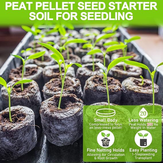Legigo 200 Pcs 30mm Peat Pellets for Seedlings, Seed Starter Soil Pods