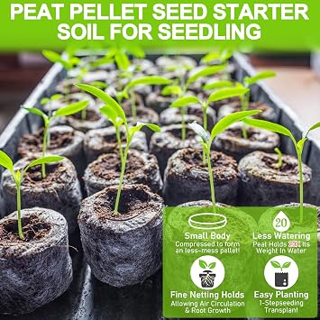 Legigo 200 Pcs 30mm Peat Pellets for Seedlings, Seed Starter Soil Pods