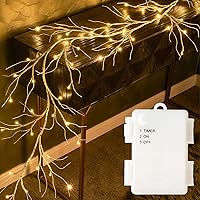 Vista 11 de Fudios Guirnalda de hojas de arce iluminada con temporizador, 24 luces LED blancas cálidas de 6 pies para decoración de otoño y Acción de Gracias