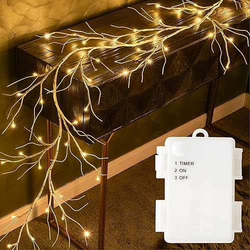 Miniatura 11 de Fudios Guirnalda de hojas de arce iluminada con temporizador, 24 luces LED blancas cálidas de 6 pies para decoración de otoño y Acción de Gracias