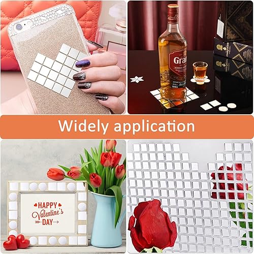 Miniatura 4 de Yimisya 300 espejos plateados de cristal real, azulejos de mosaico de 0.394 in x 0.394 in, mini espejo de mosaico para manualidades, decoración de