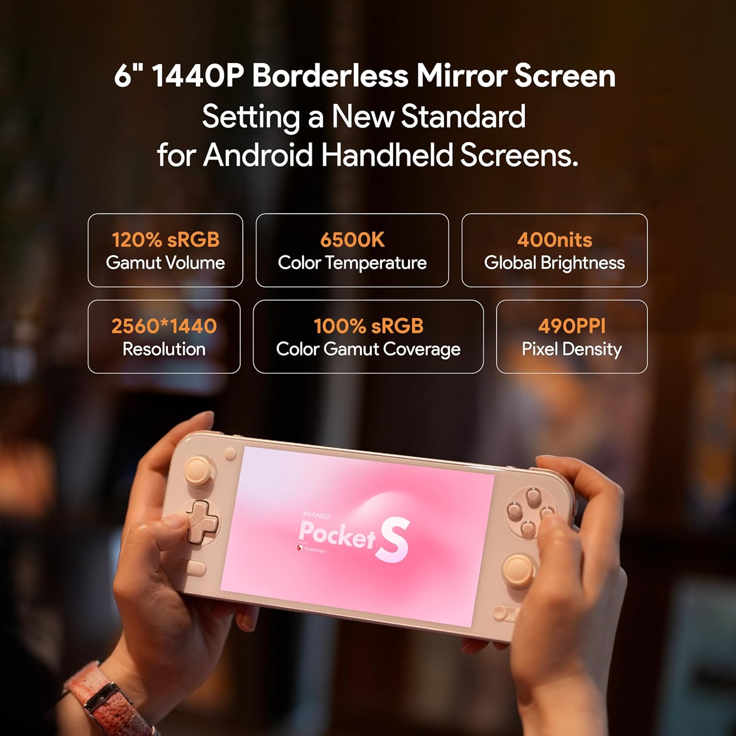 AYANEO Pocket S Android Handheld Gaming Device - 6" 2K Borderless IPS Display, Snapdragon G3x Gen 2, 12GB RAM, 128G Storage, Master Controller, VC Cooling, Android 13, Retro Power 12G+128G Retro Power image 2 of 9 B0DTV4YLPP