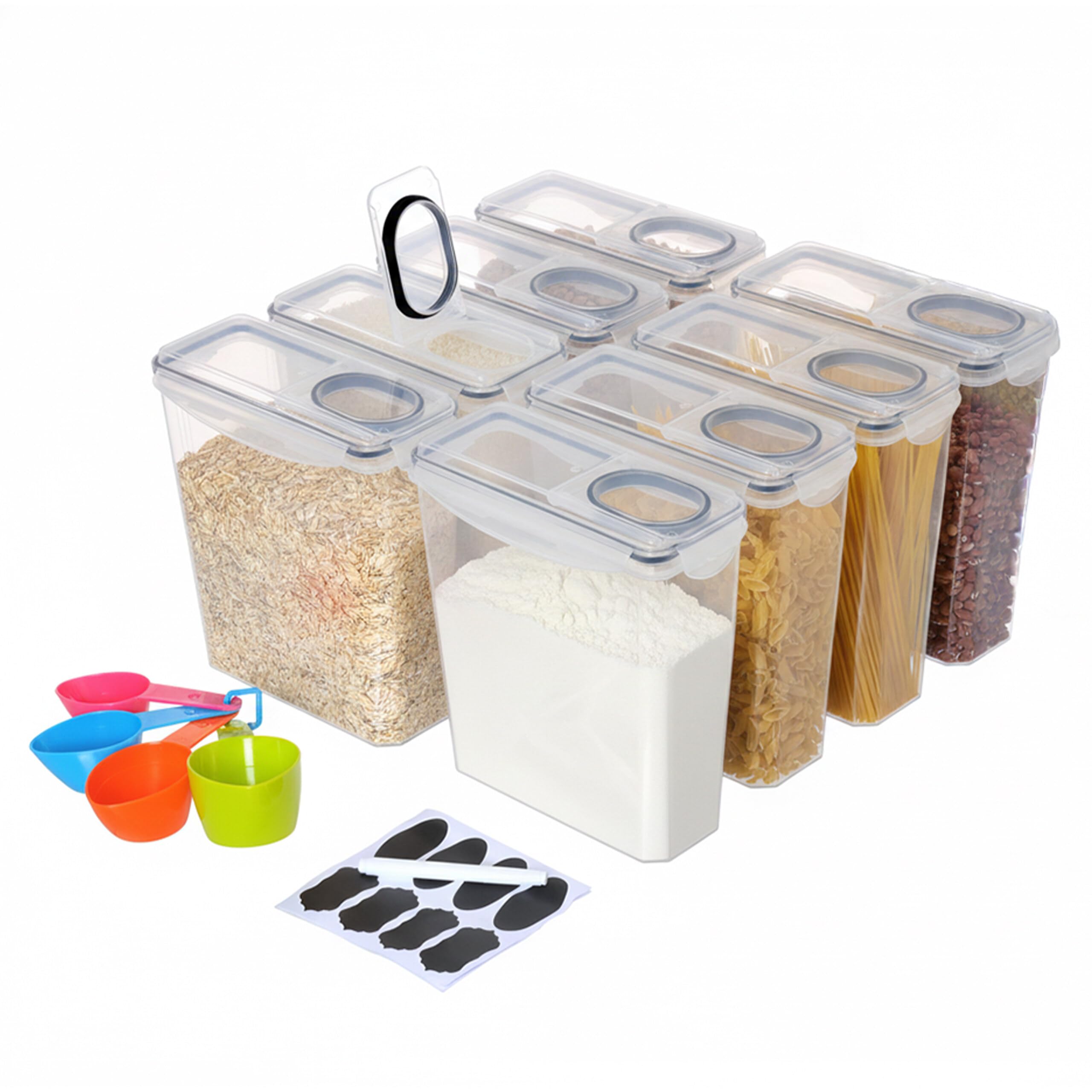 Relaxdays set di 8 contenitori ermetici da 3,7L per muesli