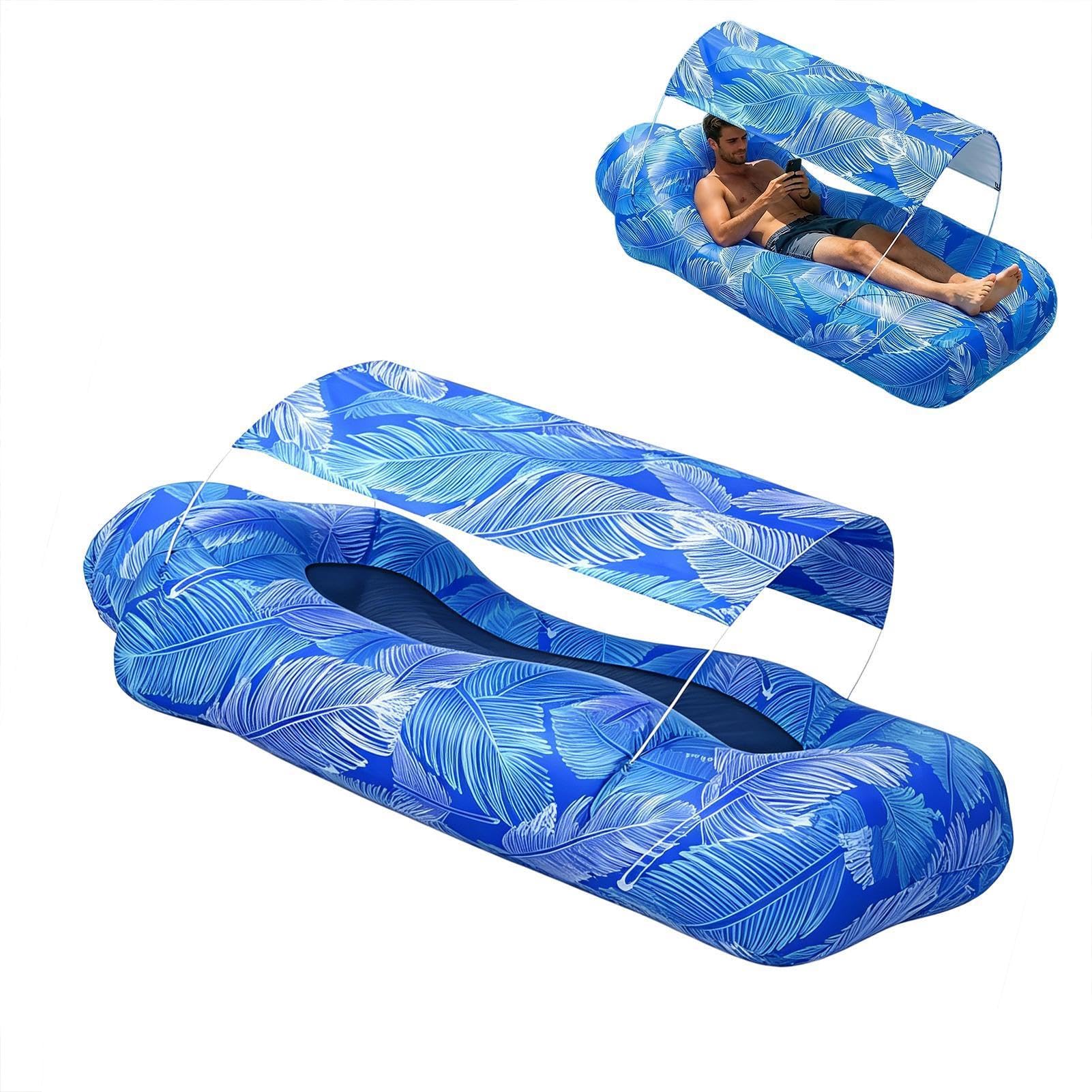Air lounger gonflable et pare-soleil amovible pour vos siestes à la plage