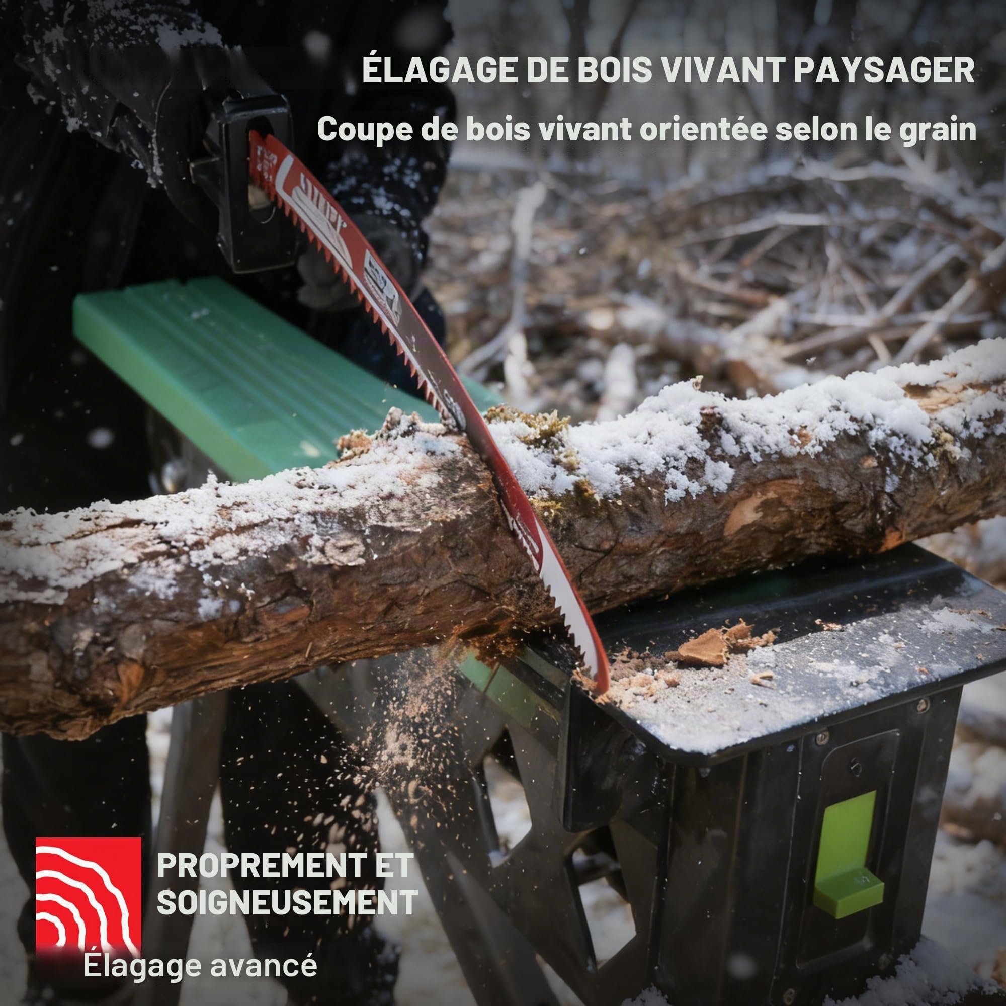 Lames de scie sabre 3 pièces 375 mm – 6 TPI dents japonaises – Lames courbées pour bois, élagage, bois de chauffage, bois sec et vert