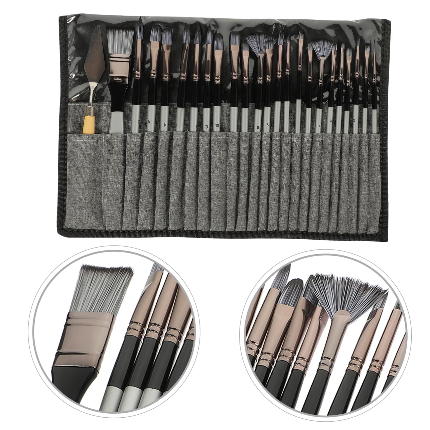 Pinceles Profesional Cerdas Nylon para Óleo Acrílico Gouache Principiantes