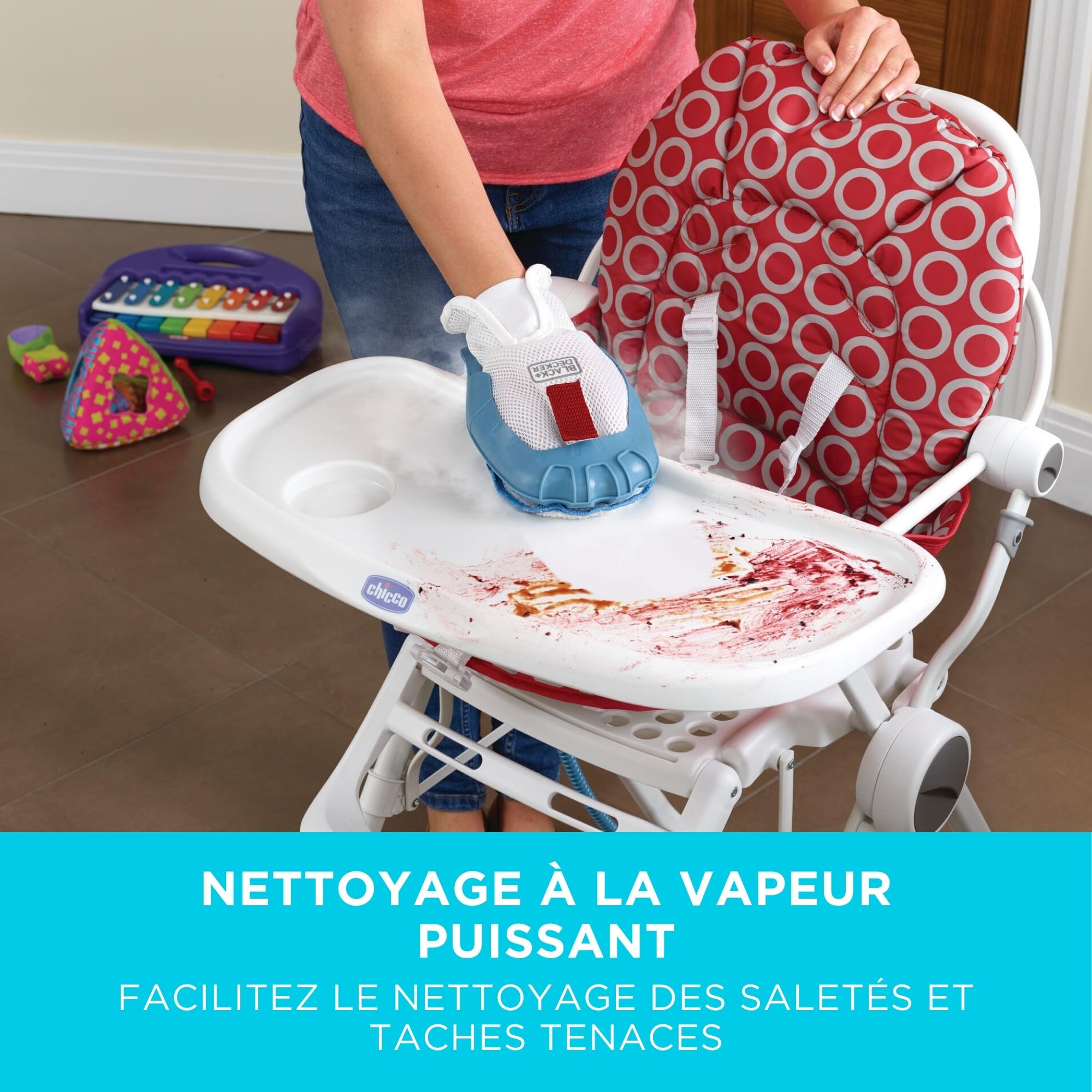 BLACK+DECKER Vadrouille à vapeur multifonction 10-en-1 et nettoyeur à main avec gant STEAMitt et accessoires, BHSM1615DAM-QS