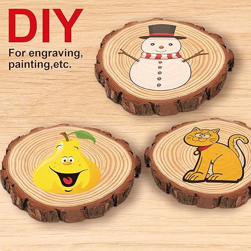 Miniatura 7 de HOZEON 8 piezas de rebanadas de madera natural de 8 a 9 pulgadas, rebanadas de madera rústicas lisas sin terminar, rebanadas de madera para