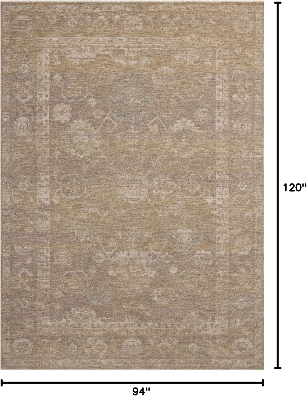 Loloi Chris Loves Julia Louisa Collection LOI-04 Taupe/Gold 7'-10" x 10', .38" Pile Height, Area Rug