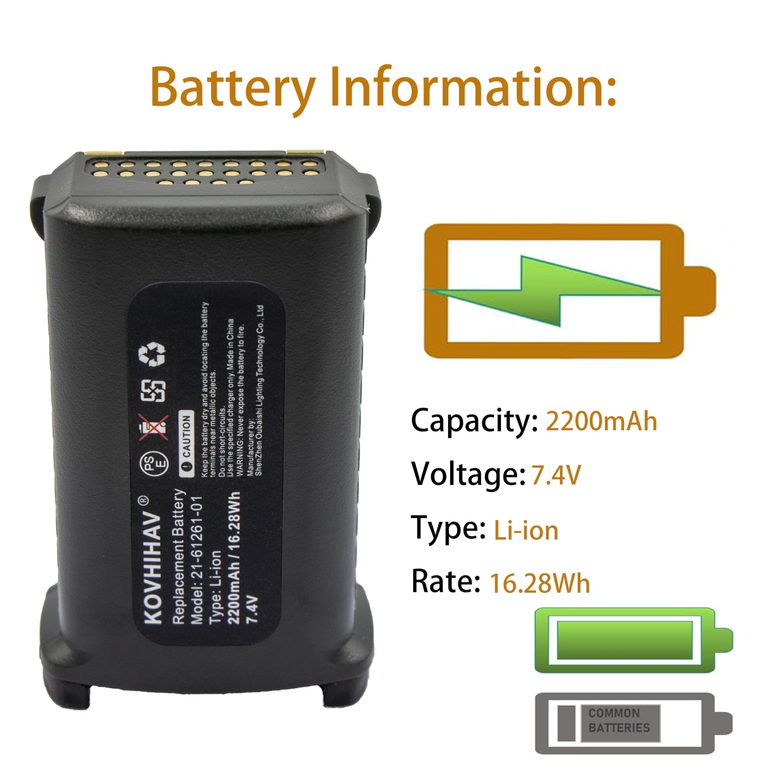 Batteria Ricaricabile Per Symbol MC9097, MC9190 E MC920 - 2600mAh, 7.4V Li-Ion - Foto 8