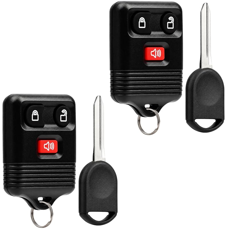 Controle remoto com chave para entrada sem chave Ford, Lincoln, Mercury e Mazda USARemote, 3 botões, pacote com 2