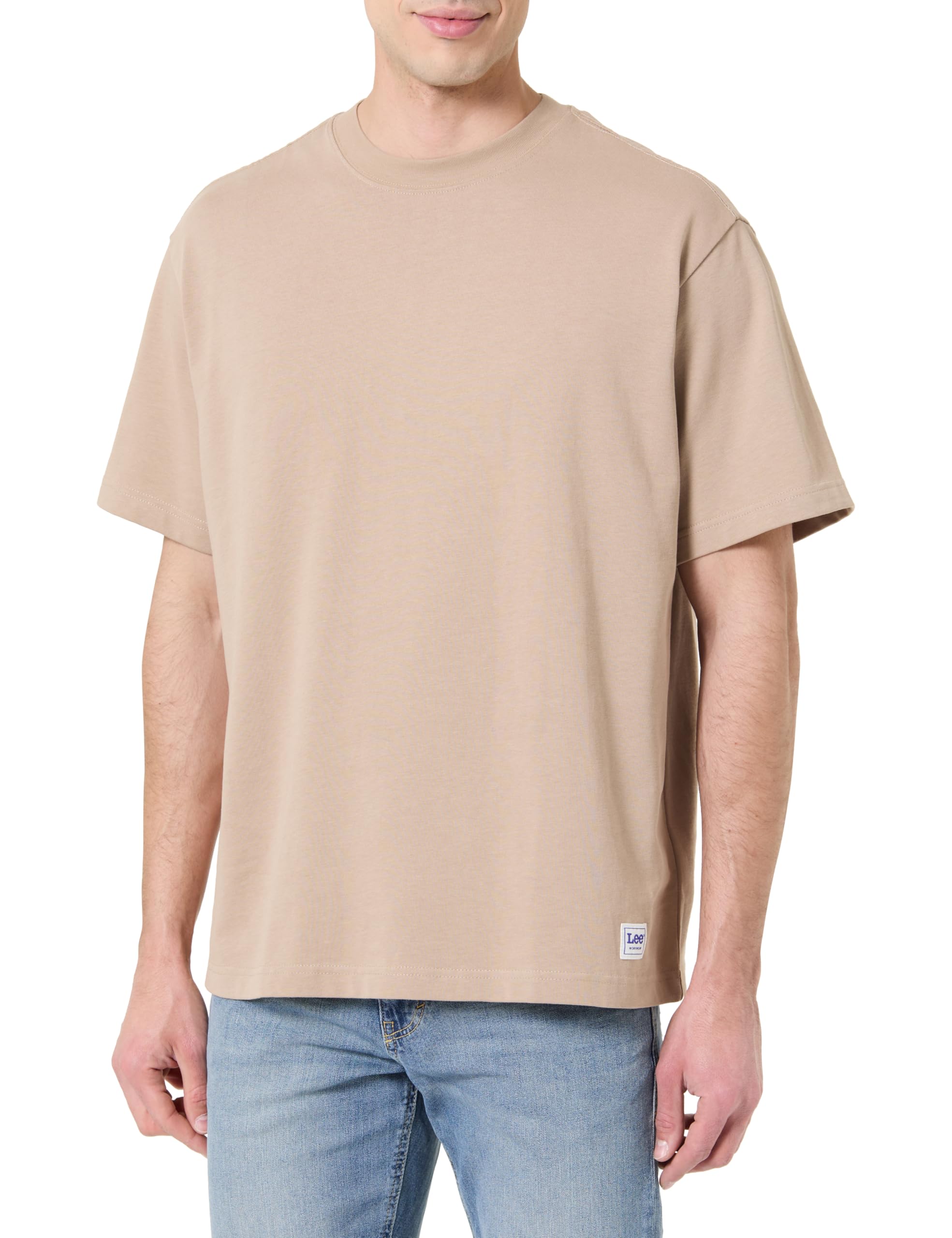 Lee Men's Perfect Khaki Workwear Relaxed Boxy Tee Large