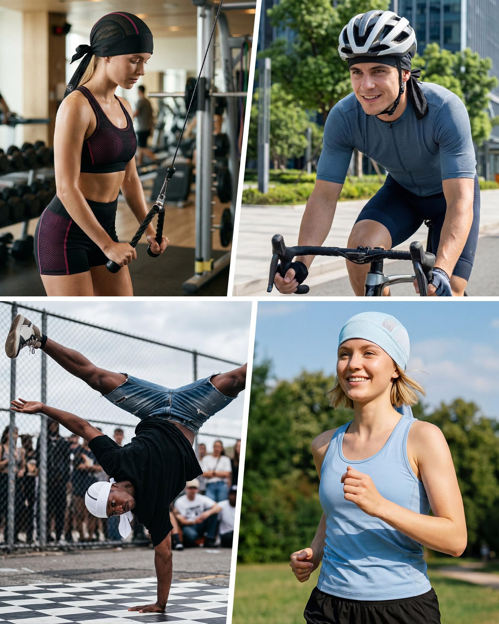 GXCROR Bandana męska chusta na głowę, Durag, szybkoschnąca, oddychająca, sportowa, do jazdy na rowerze, motocyklu, biegania
