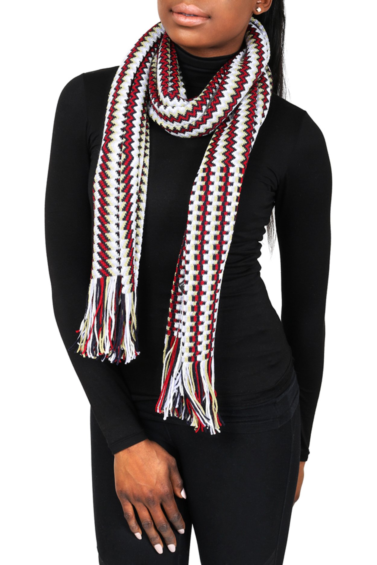 Crochet Scarf Red EMBROIDERY & ORIGAMI