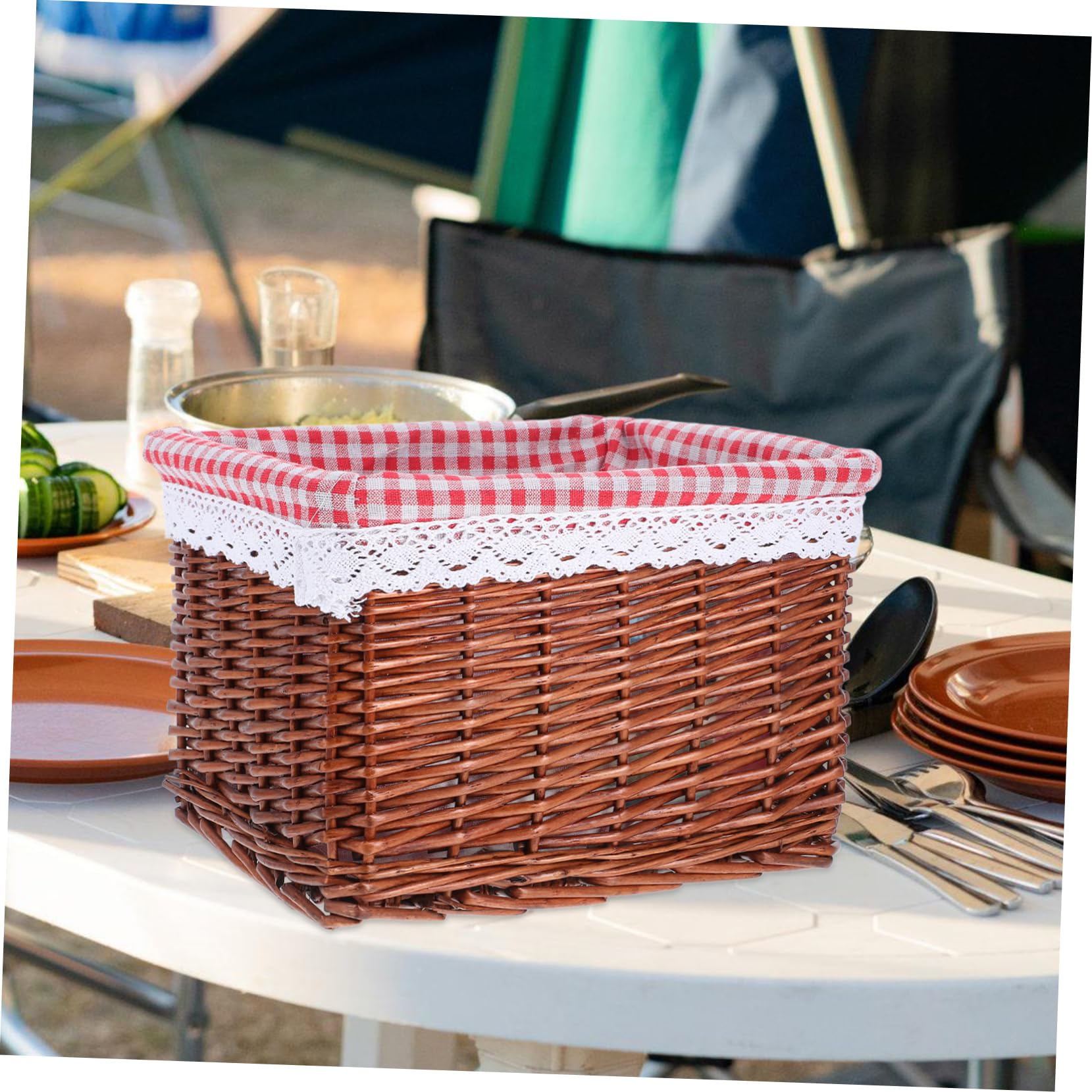 Cesta de Almacenaje Tejida Cuadrada de Mimbre para Hogar | Forma de Cubo, Estilo Natural, para Ropa y Juguetes, Diseño Sencillo para Ordenar y Ahorrar Espacio