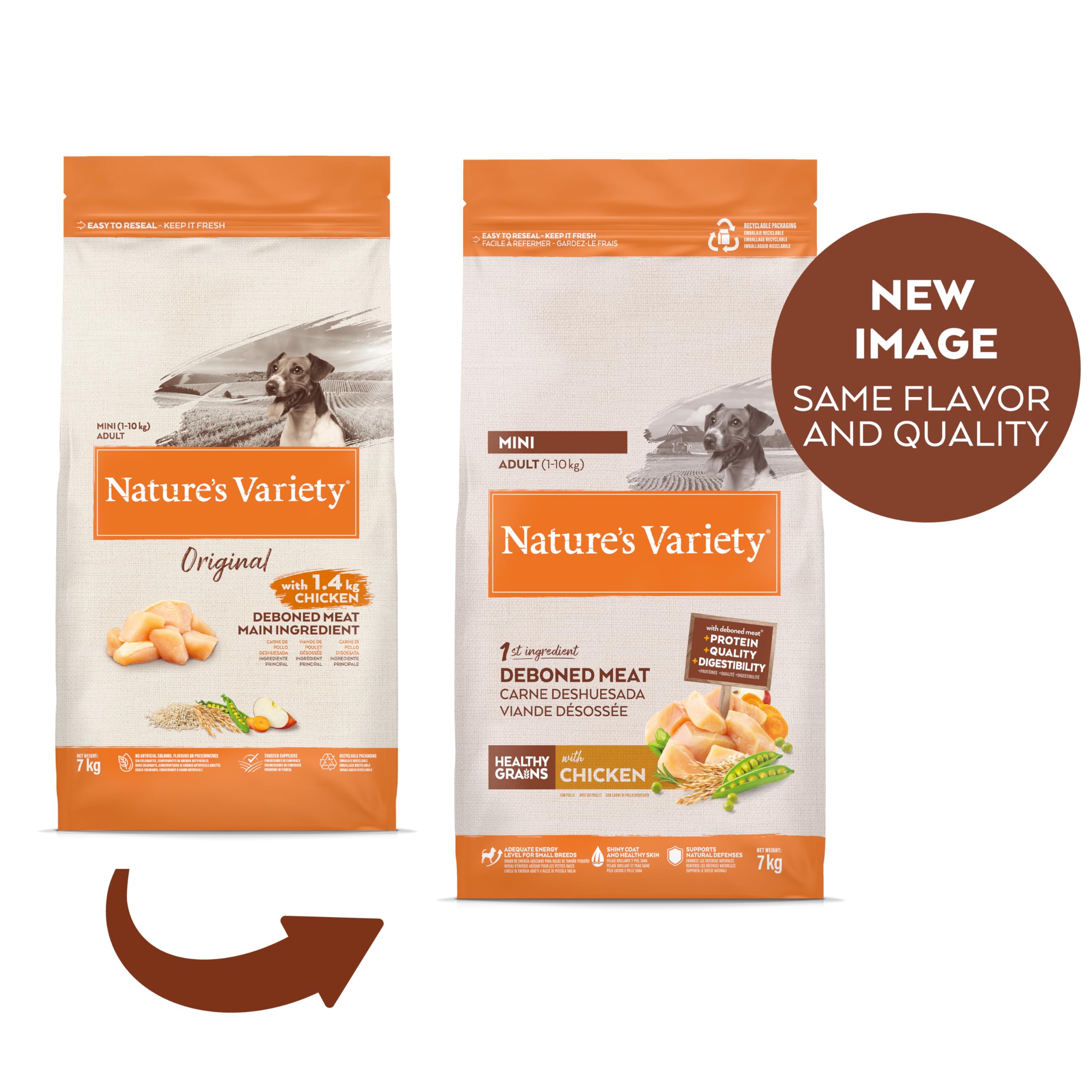 Nature's Variety Healthy Grains Croquettes pour Chiens Adultes Mini - Poulet - 7kg